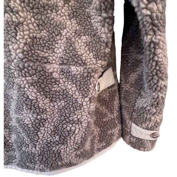 Patagonia Jacket Womens Large Pile Sherpa Fleece Full Zip Divided Sky Brown Gorp - Picture 10 of 11